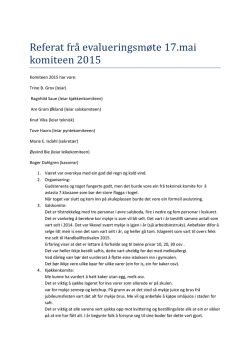 Referat evalueringsmøte i 17.mai-komitéen 2015