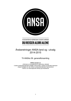 Årsberetninger ANSA-land og –utvalg 2014-2015