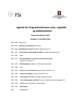 Agenda for Programkonferanse Land-, Logistikk- og