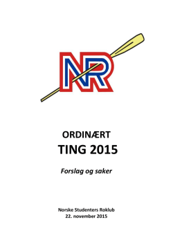 TING 2015 - Norges Roforbund