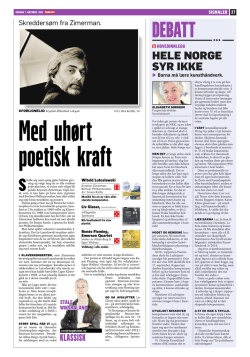 Hele Norge syr ikke, Dagbladet, Kronikk av Elisabeth Sørheim, 7