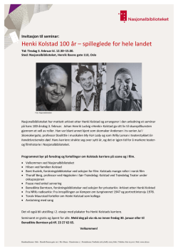 Henki Kolstad 100 år – spilleglede for hele landet