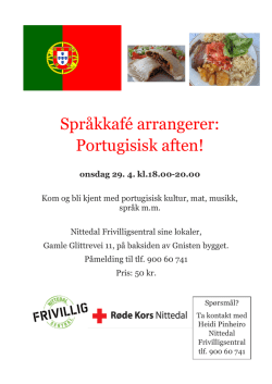Språkkafé arrangerer: Portugisisk aften!