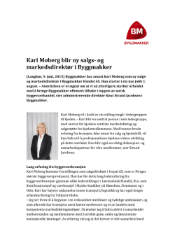 Kari Moberg blir ny salgs- og markedsdirektør i Byggmakker