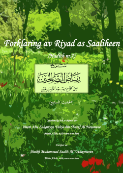 Sharh av Riyadh as-Saliheen -hadith 7