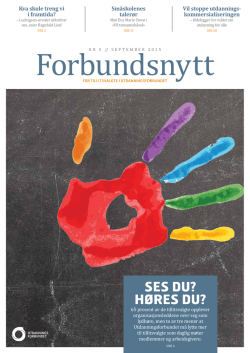 Forbundsnytt 5/2015 - Utdanningsforbundet
