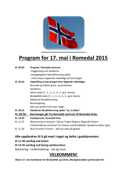 Program for 17. mai i Romedal 2015