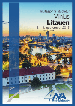 Invitasjon til studietur Vilnius, Litauen 8. -11