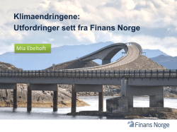 Klimaendringene: Utfordringer sett fra Finans Norge