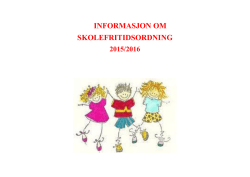 Informasjon om SFO 2015