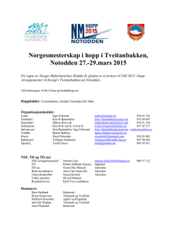 Norgesmesterskap i hopp i Tveitanbakken, Notodden 27.