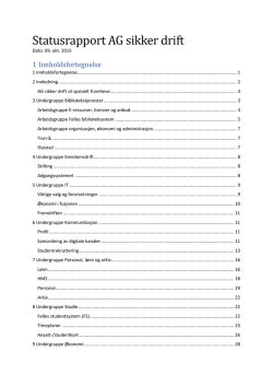 Statusrapport AG sikker drift