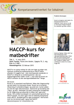 HACCP kurs på Fauske