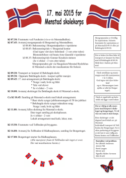 Korpsets program 17. mai 2015