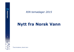 Nytt fra Norsk Vann - RIN