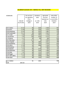 Nøkkeltall mhp kommunenes økonomi