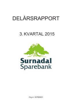 Q3-2015 - Surnadal Sparebank