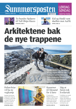 Reportasje i Sunnmørsposten 21. mars 2015