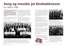 Sang og musikk på Enebakkneset - Kirkelig fellesråd for Fet og Dalen