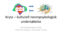 Jørgen Sundby_Krysskulturell nevropsykologi