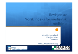 Revisjon av Norsk indeks for medisinsk nødhjelp