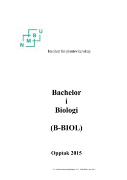 Bachelor i Biologi (B-BIOL)