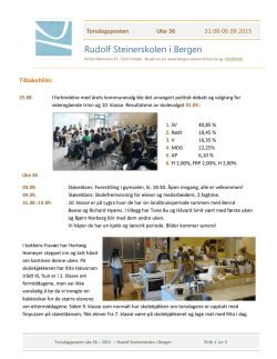 Torsdagsposten uke 36 – 2015 - Rudolf Steinerskolen i Bergen