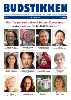 Klar for politisk debatt i Bergen Døvesenter torsdag 3. september