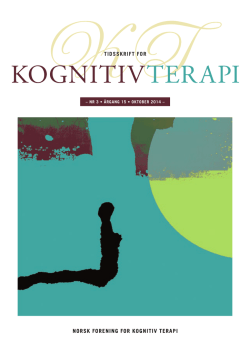 Tidsskrift 3 2014 - Norsk Forening for Kognitiv Terapi