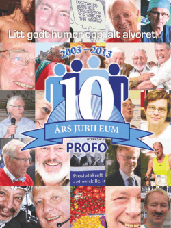 Vedlegg til nr 1 2013: Jubileumstidsskriftet PROFO