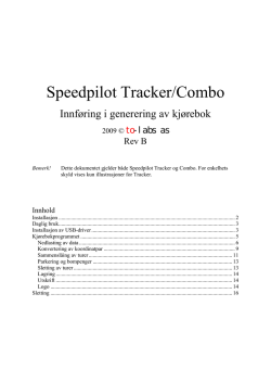 Speedpilot Tracker/Combo - to