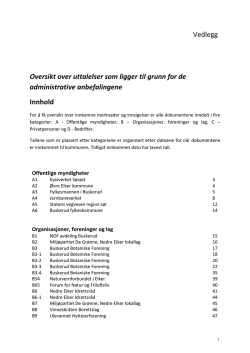 Vedlegg Oversikt over uttalelser som ligger til grunn for de