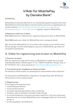 Vilkår for MobilePay by Danske Bank®