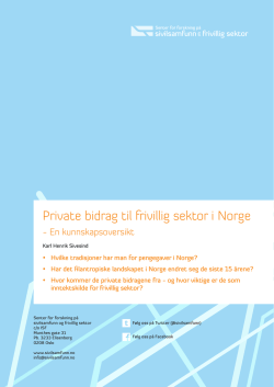 Last ned pdf - Senter for forskning p&aring; sivilsamfunn & frivillighet
