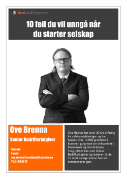 Ove Brenna - Norsk Bedriftstjeneste AS