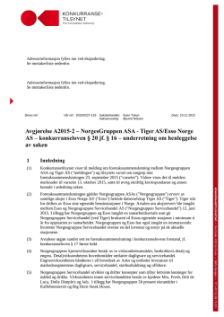 Avgjørelse A2015-2 – NorgesGruppen ASA