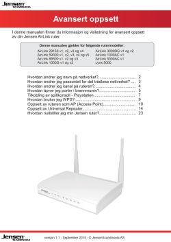 Jensen router - First GUI version - Avansert manual
