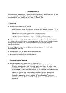 Dopingreglement 2015 - Det Norske Travselskap