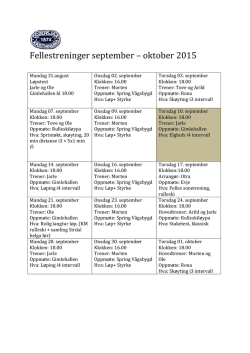 Fellestreninger september – oktober 2015