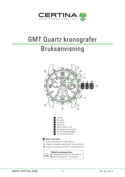 GMT Quartz kronografer Bruksanvisning
