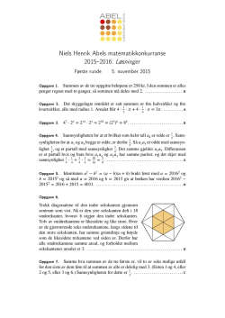 Niels Henrik Abels matematikkonkurranse 2015–2016. Løsninger