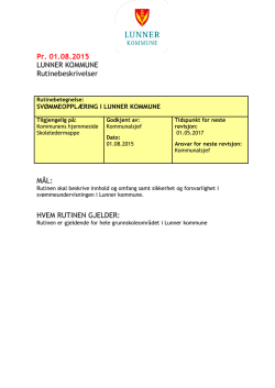 Svømmeopplæringsplan for Lunner kommune