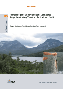 Fiskebiologiske undersøkelser i Dalsvatnet, Ångardsvatnet og