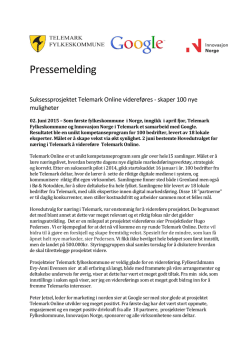 Pressemelding - Telemark Online