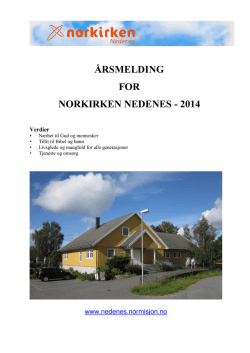 Årsmelding for Norkirken Nedenes 2014