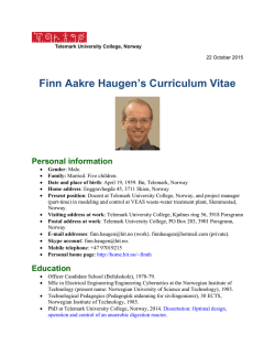 Finn Aakre Haugen`s Curriculum Vitae