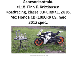 Sponsorhefte for #118 Finn Kjellbakken