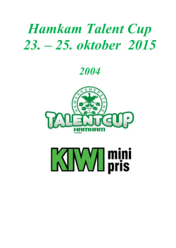 Hamkam Talent Cup 23. – 25. oktober 2015