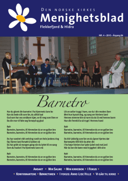 Menighetsbladet nr 4, 2015 - Flekkefjord kirkelige fellesråd