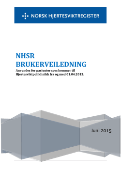 Brukerveiledning NHSR - Nasjonalt servicemiljø for medisinske
